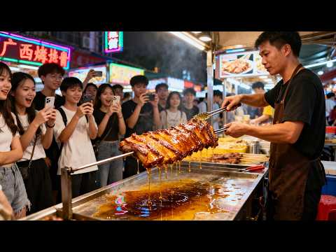 中国广西年轻人热爱的美食街，40种广西街头美食，一定不要错过！