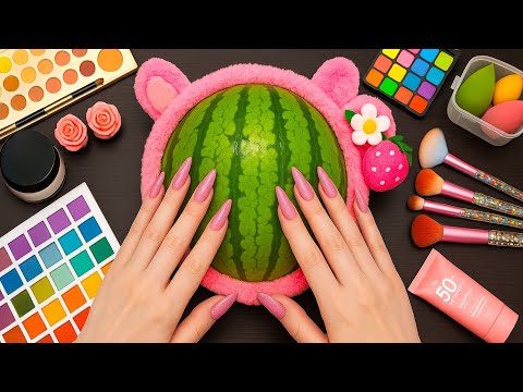 ASMR Makeup on Watermelon (No Talking)