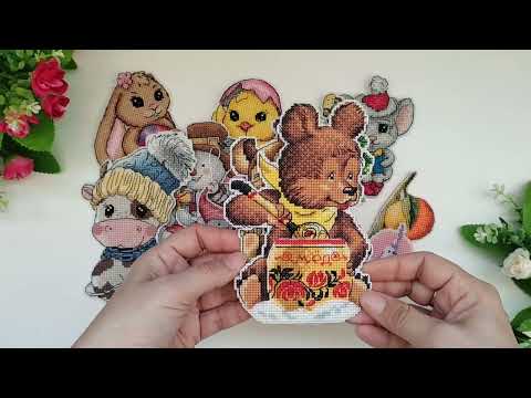 #вышивкакрестиком Моя коллекция игрушек на пластиковой канве. Мп студия, Овен)