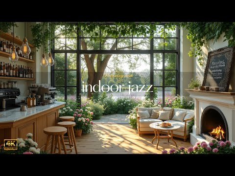 Warm Indoor Jazz For Relaxing | Soft Morning Jazz With Peaceful Nature View To Work & Focus