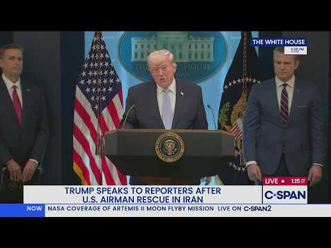 President Trump News Conference After U.S. Airmen Rescue in Iran
