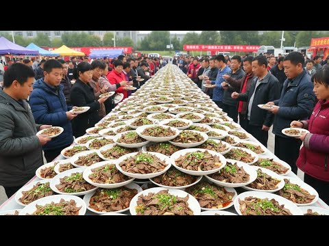 The entire process of preparing a rural banquet for thousands of people in the suburbs of China