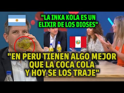 Argentine journalists try Inca Kola and Peruvian food live