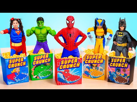 Eva and Superhero Friends Play Challenges and Safe the Day