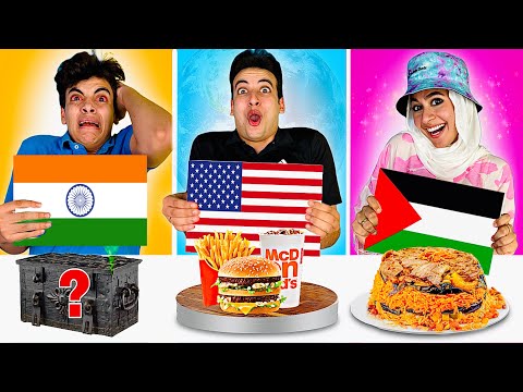 تحدي الاكل من كل بلدان العالم 🌍🍔 | مع زينب إبراهيم ! 😂