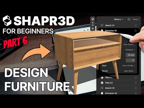 Shapr3D FOR BEGINNERS Part 6 - FURNITURE DESIGN for Woodworkers