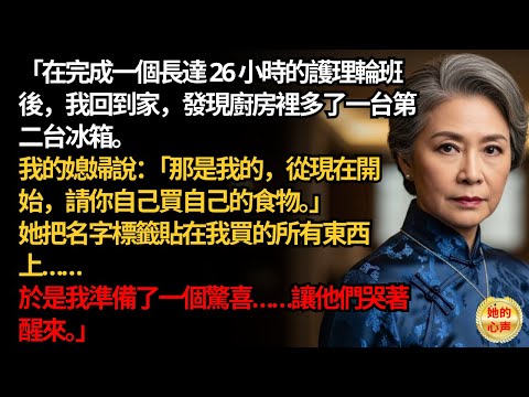 我的媳婦說：「那台冰箱是我的。自己去買你自己的食物。」而我準備的驚喜讓她哭了。| 父母子女冲突 | 真實故事 | 故事分享 | 情感故事 | 晚年哲理 | 說故事