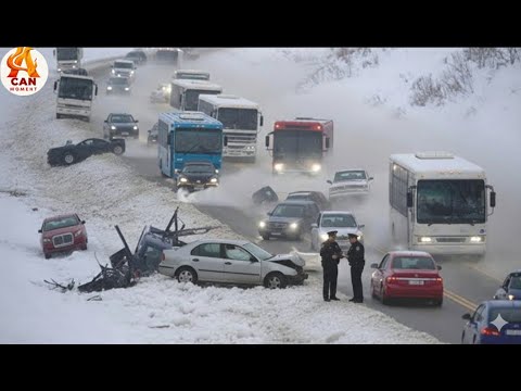 Icy Road Madness Caught on Camera - Drivers Spinning Out of Control #14
