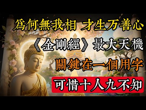 《金剛經》最大天機：為何說“無我相”，才能生“萬善心”？祖師：關鍵在一個“用”字，可惜十人九不知#佛學 #禪宗 #佛教哲學 #佛教經典