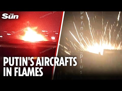 Huge EXPLOSION erupts as Russian airfield hit by Ukraine missile attack