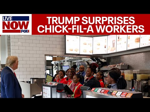 SURPRISE: Donald Trump visits Chick-fil-A in Atlanta | LiveNOW from FOX