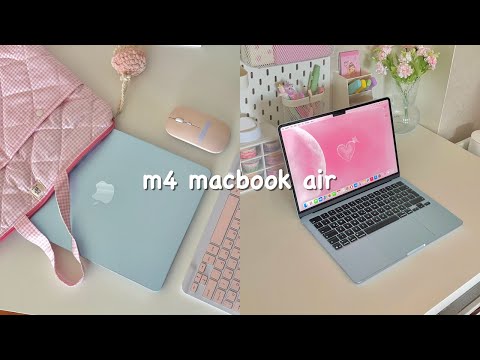 sky blue m4 macbook air unboxing! ❄️︱accessories & setup︱