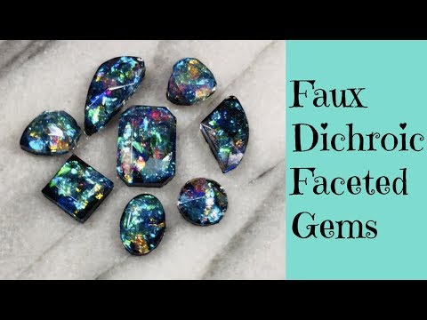 Creating Faux Dichroic Glass Gemstones Cabochons For Jewelry Making DIY UV Resin Tutorial