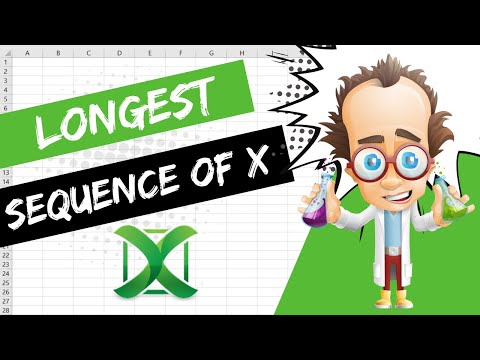 Excel - How to find Longest sequence of x in a row |  Power Query 24