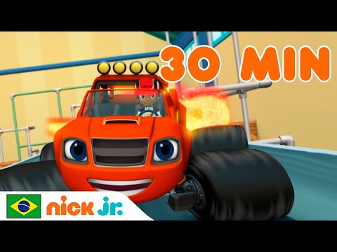Blaze e os Monster Machines | 30 Minutos das maiores corridas do Blaze! | Nick Jr. em Português
