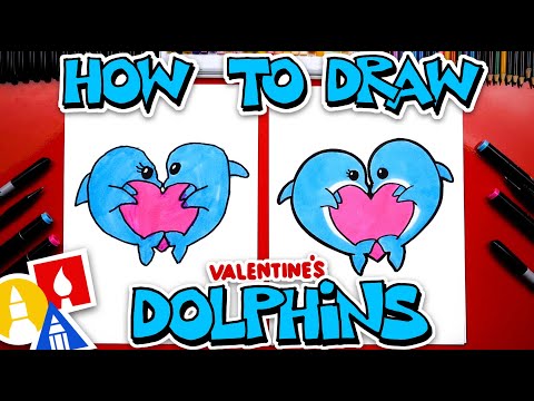 How To Draw Valentine's Day Dolphins Making A Heart