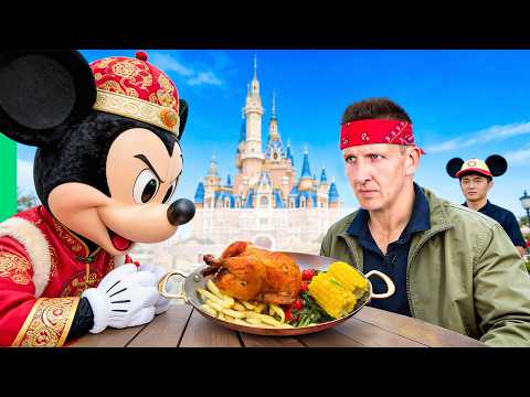 $100 Disney Food Challenge in Shanghai!! CHINA vs USA!!
