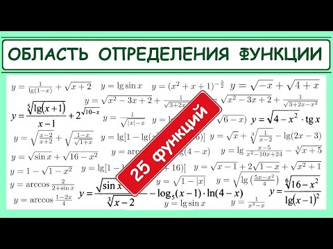 Область определения функции - 25 функций в одном видео