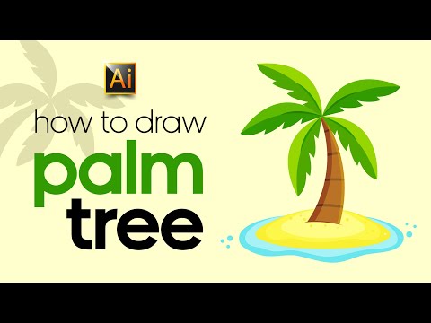 PALM TREE| ADOBE ILLUSTRATOR TUTORIAL FOR BEGINNERS (without sketch)