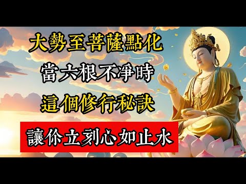 大勢至菩薩點化：當六根不凈時，這個修行秘訣讓你立刻心如止水。#佛教 #佛家 #佛法 #佛學知識 #佛學智慧 #修心修行 #佛教文化 #禪悟人生 #傳統文化