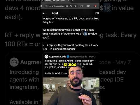 augment remote agents are live!#vscode #aicode #codingagent #remoteagent