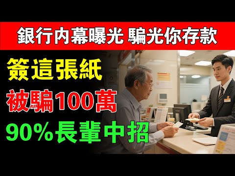 真相太可怕！銀行理專給你的“這張紙”千萬別簽，騙光你存款，簽完血汗錢全沒了，90%長輩中招！#銀行理財陷阱 #防詐騙 #中老年理財 #退休金安全 #投資型保單風險 #金融詐騙防範
