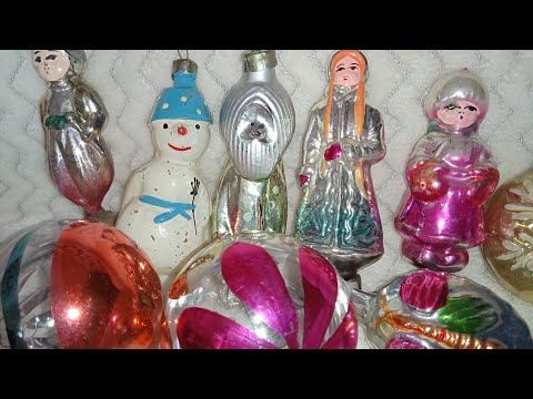 Ёлочные игрушки СССР. Советские старые ёлочные игрушки.
