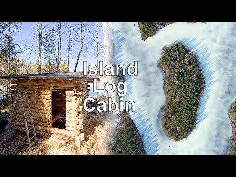 Building a Mini Log Cabin on Our Island Ep.15 | (Mini Cabin Roof and Floors)