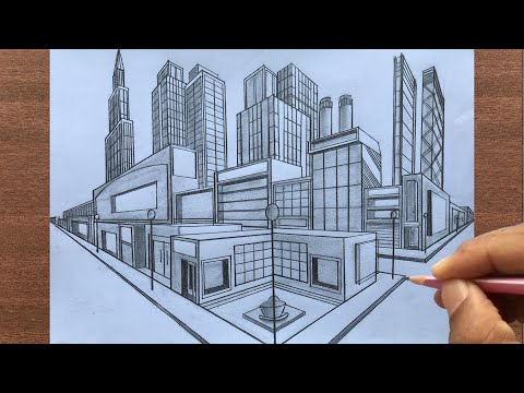 How to Draw a Town in Two-Point Perspective
