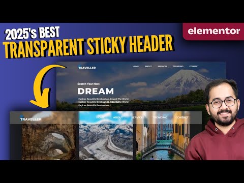 2025’s Best FREE Transparent Sticky Header in Elementor/WordPress