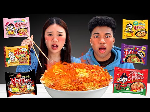 We Tried Every KOREAN SPICY Ramen Noodle Flavor!! (EXTREME)
