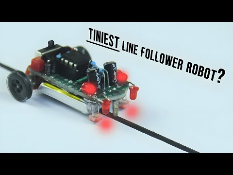 Make the TINIEST Line Follower Robot without a Microcontroller!