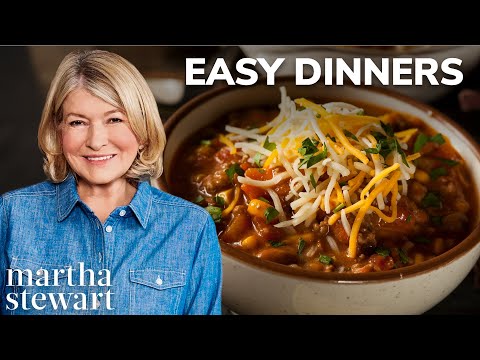 Easy Weeknight Dinners (Meatloaf, Spaghetti Pie, Chili) | Martha Stewart