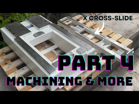 DIY CNC MILL - PART 4 - Making, machining and painting chassis, x cross-slide and horizontal pattern