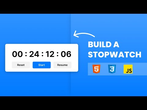 Create a Stopwatch Using HTML CSS & JavaScript