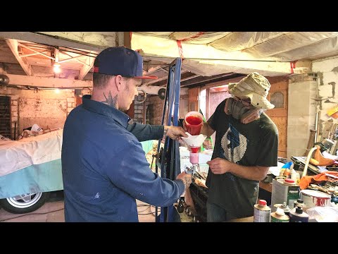 Jim is repainting his 1987 Ferrari so we came over to watch  👀