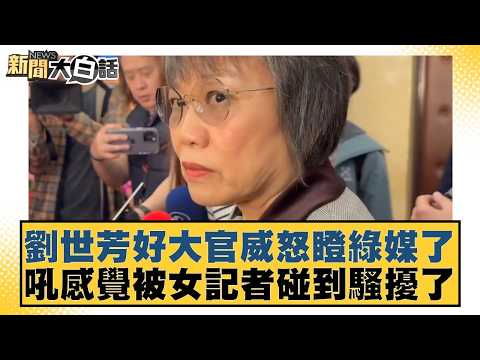 劉世芳好大官威怒瞪綠媒了 吼感覺被女記者碰到騷擾了【#新聞大白話】20260317-1|#葉元之 #陳揮文 #高嘉瑜