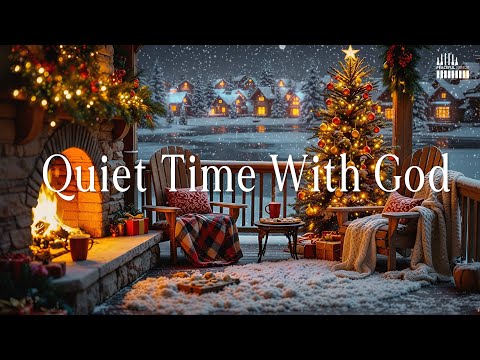 Christmas Worship Ambience🎄Peaceful Instrumental Worship Music For Prayer, Devotion🔥Snow & Fireplace