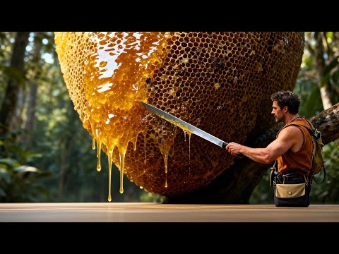 丛林法则：闯入马蜂领地，百米树顶的蜂蜜争夺战