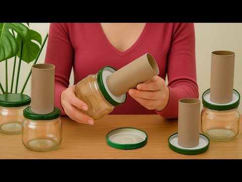 Genius DIY Idea Using a Glass Jar and Cardboard Roll!♻️ Look What I Made 🥰
