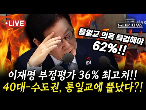 [🔴LIVE] 이재명 부정평가 36%로 최고치...통일교 특검, 국민 10명 중 6명 찬성 의견/이준우, 원자은 출연 [뉴스트라다무스]