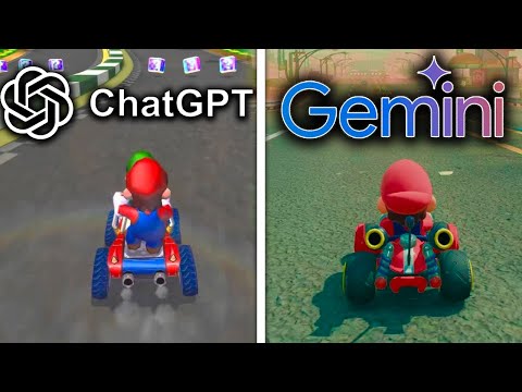 ChatGPT vs Gemini Make Mario Kart From Scratch (w/ Nano Banana Pro)