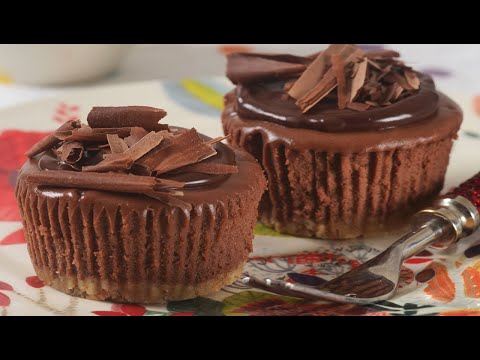 Mini Chocolate Cheesecakes Recipe Demonstration - Joyofbaking.com