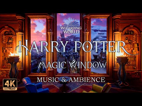 Harry Potter: Winter Magic in Your Window ❄️ Study & Sleep Ambience 4K