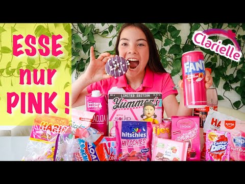 EAT only PINK | Shop and eat pink | Challenge with Clarielle