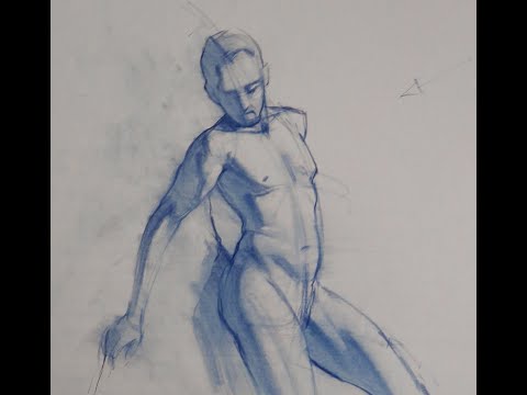 figure sketching session with pastel pencil - pt 1