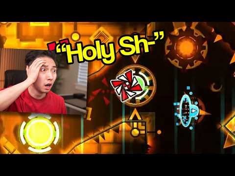 NEW PLAYER REACTS TO GEOMETRY DASH HARDEST LEVELS..