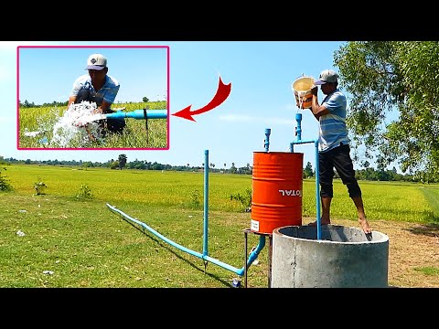 Pressured Pump from Deep well, Amazing Auto water motion from deep well using Red pressure tank