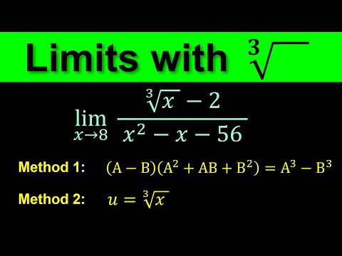 Limits with Cube Roots | Evaluating limits invovling Cube Roots without l'Hopitals |  Calculus