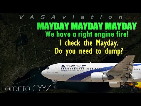 [REAL ATC] El Al B763 ENGINE FIRE + FUEL DUMPING @Toronto